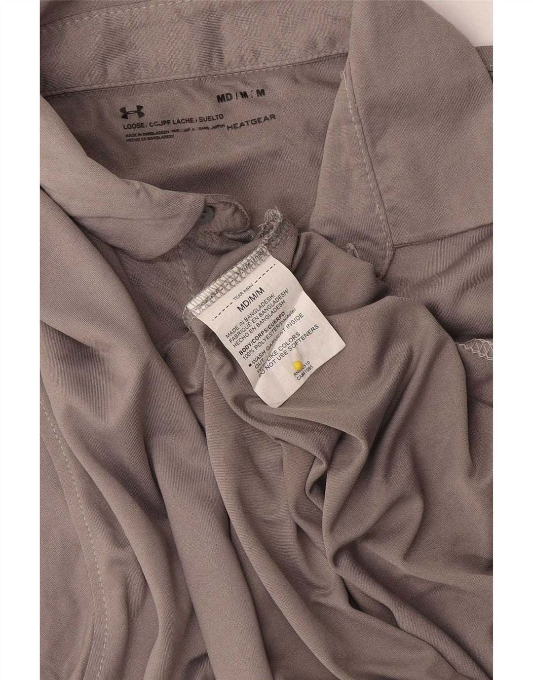 Under Armour Mens Heat Gear Polo Shirt Medium Grey Polyester