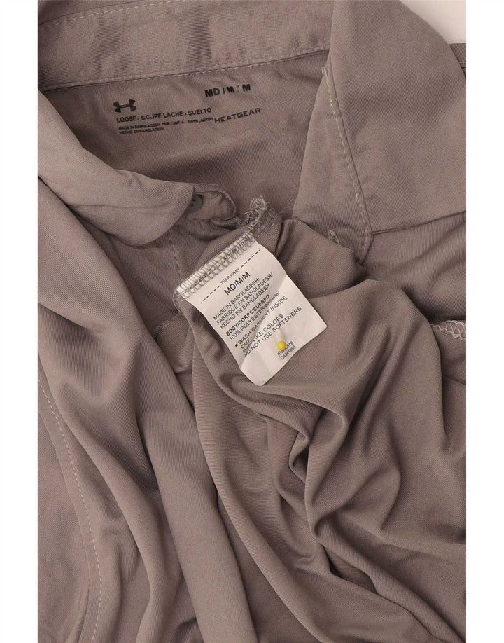 Under Armour Mens Heat Gear Polo Shirt Medium Grey Polyester