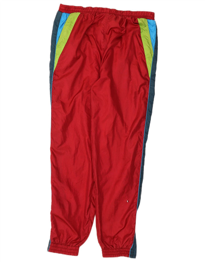 Vintage Mens Tracksuit Trousers Joggers Large  Red Colourblock