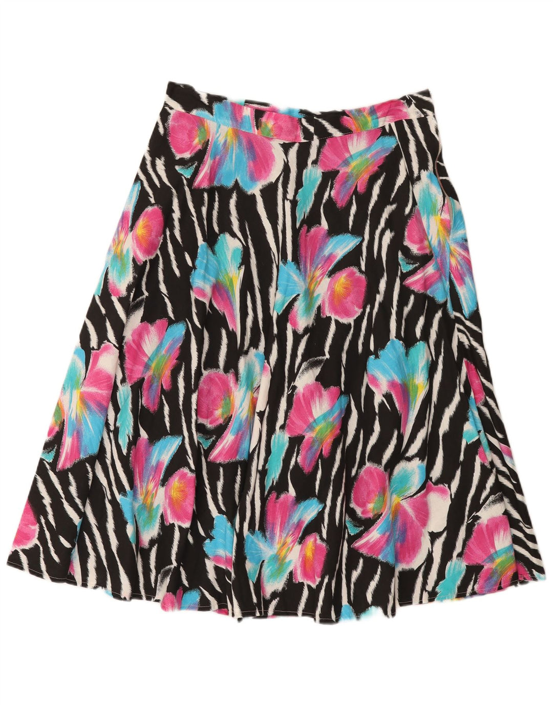 Vintage Kvinders Flared Skirt W32 Medium Multicolored Floral