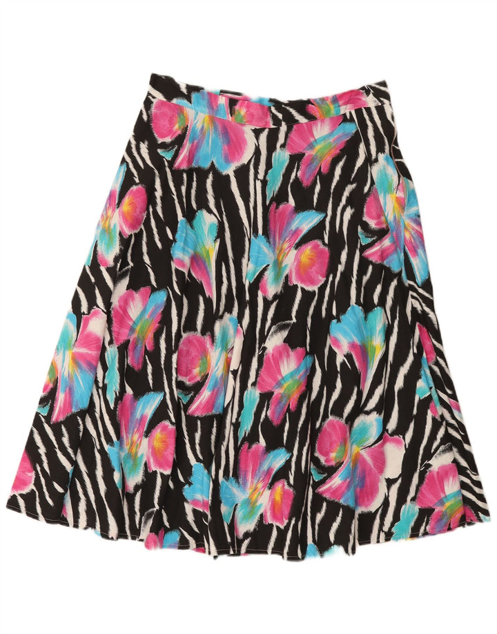 Vintage Kvinders Flared Skirt W32 Medium Multicolored Floral