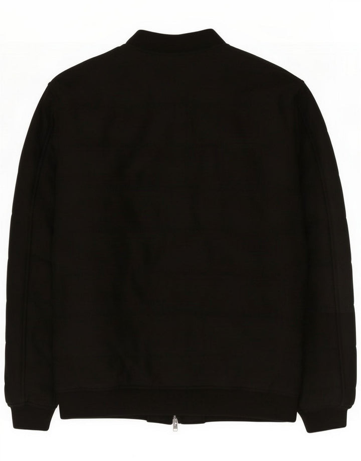 Zara Mens Bomber Jacket UK 42 XL Poliéster Preto
