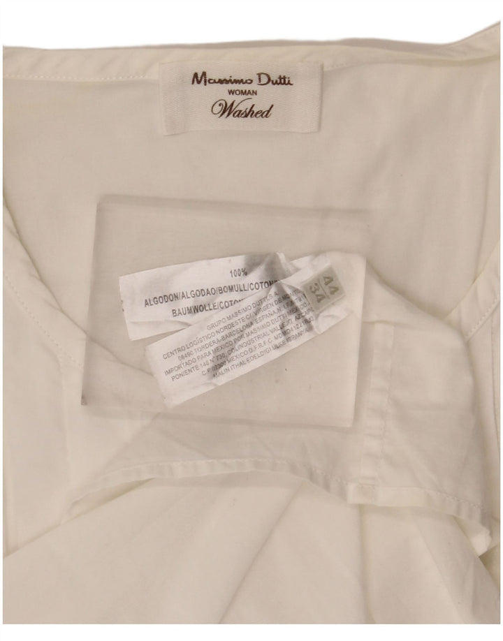 Massimo Dutti Γυναικεία μπλούζα με διπλό στήθος μπλούζα EU 34 2XS Off White Βαμβακερή