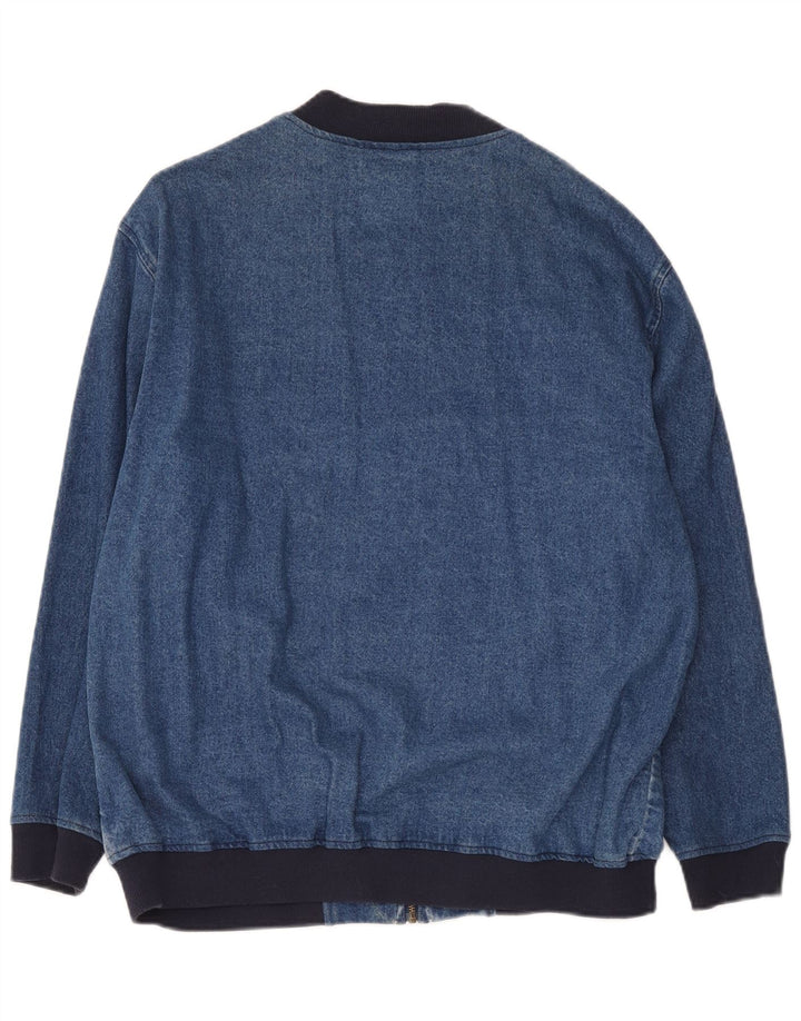 Женская джинсовая куртка оверсайз Asos UK 10, маленькая синяя, хлопковая с цветными блоками