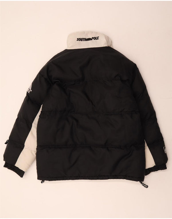 Jaqueta masculina reversível gráfica Southpole UK 38 bloco colorido preto médio