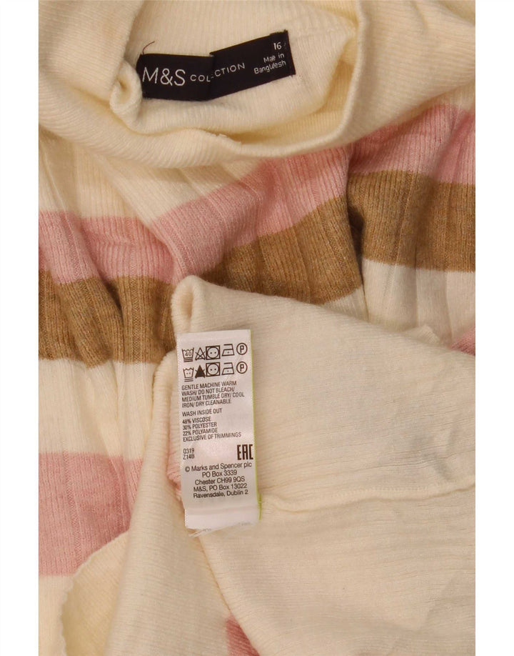 Marks & Spencer Womens Turtle Neck Jumper Sweater UK 16 Large Multicoloured