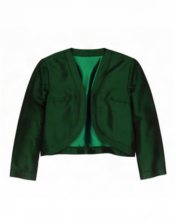 Vintage Womens 3/4 Sleeve Bolero Jacket UK 10 Small Green