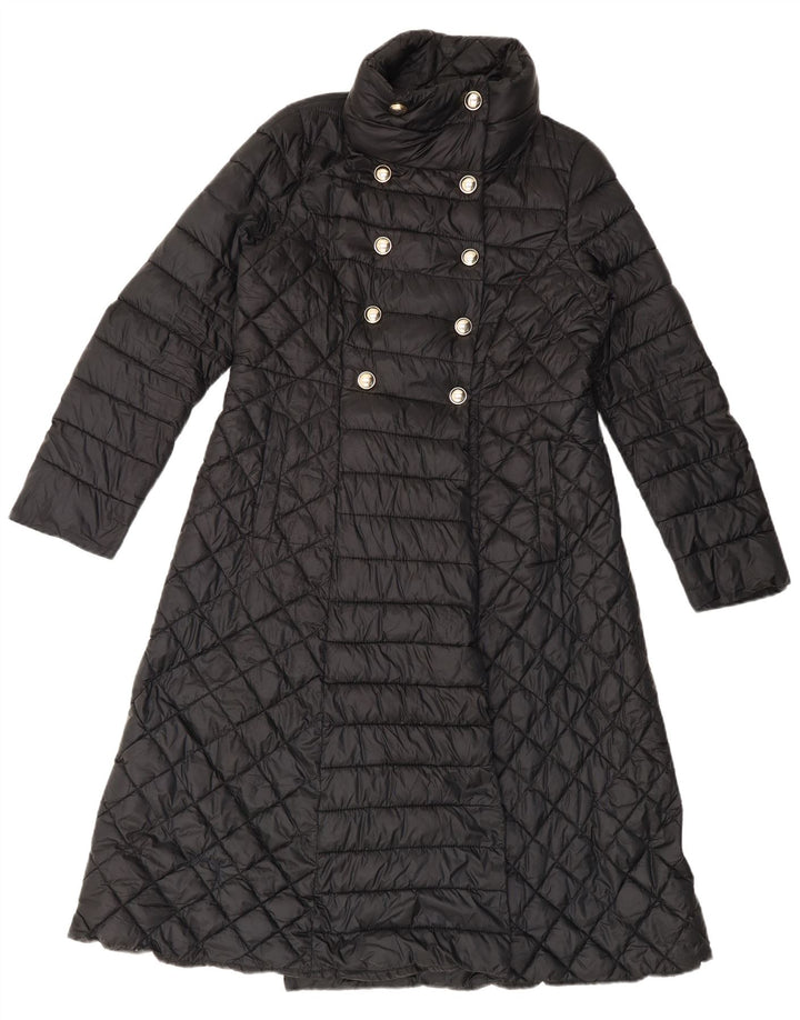 Intrend Womens Double Breasted Padded Coat UK 16 Large Black Polyester