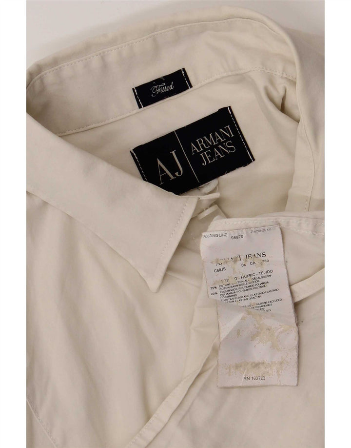 Armani Jeans Camisa ajustada para hombre Algodón blanco grande
