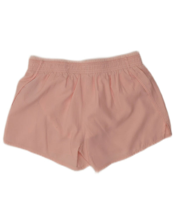 Nike Dame Dri Fit grafiske sportsshorts UK 10 Small Pink Polyester
