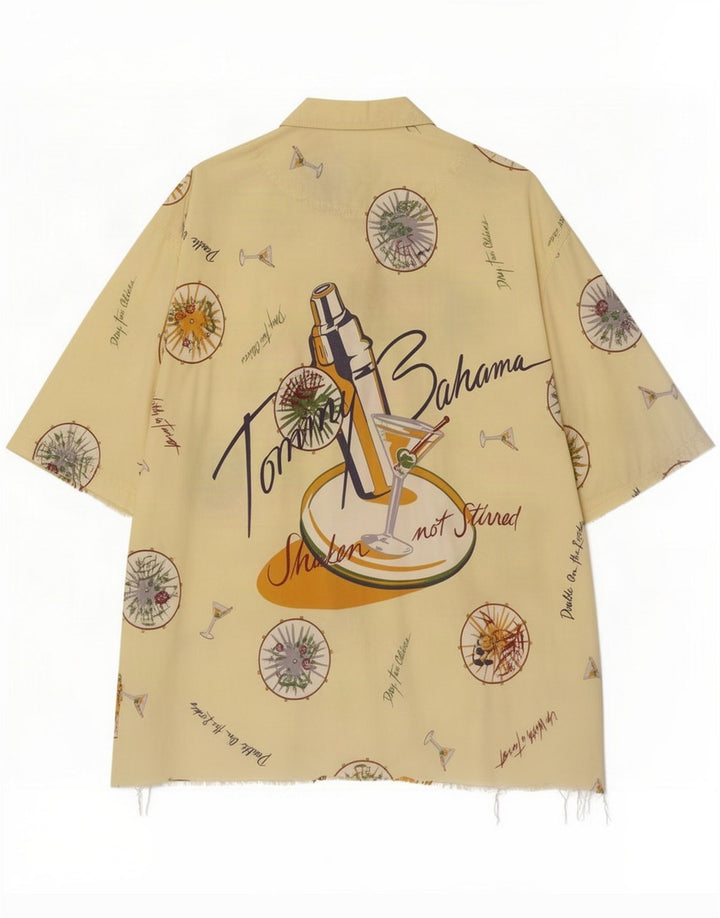 Tommy Bahama Kortærmet skjorte med abstrakt mønster til mænd Medium Yellow Beach