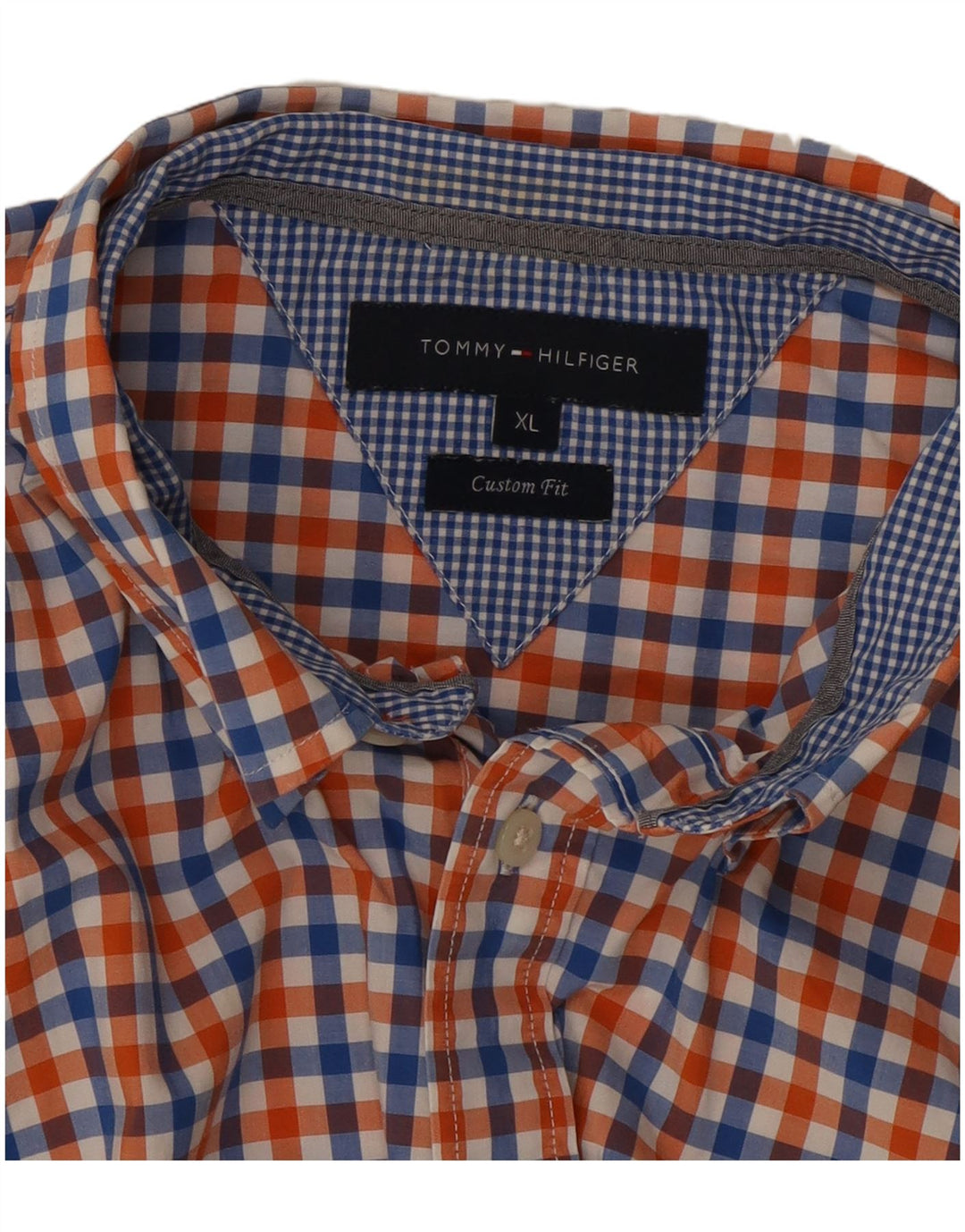TOMMY HILFIGER Mens Custom Fit Short Sleeve Shirt XL Multicoloured Gingham
