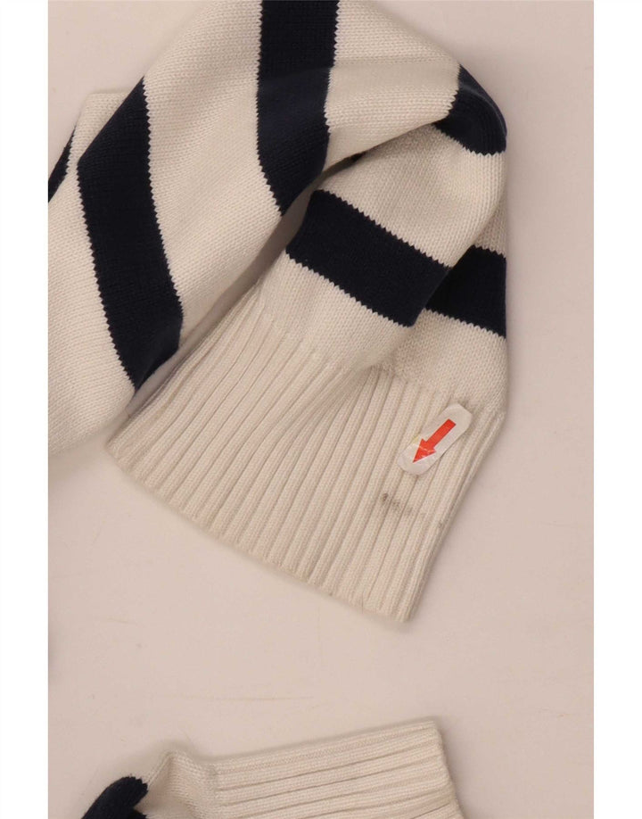 Tommy Hilfiger Uomo Maglione con Collo a Bottoni Maglione a Righe Bianche Grandi