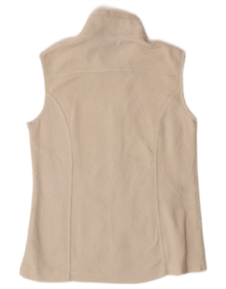 EDDIE BAUER Womens Fleece Gilet UK 10 Small White Polyester