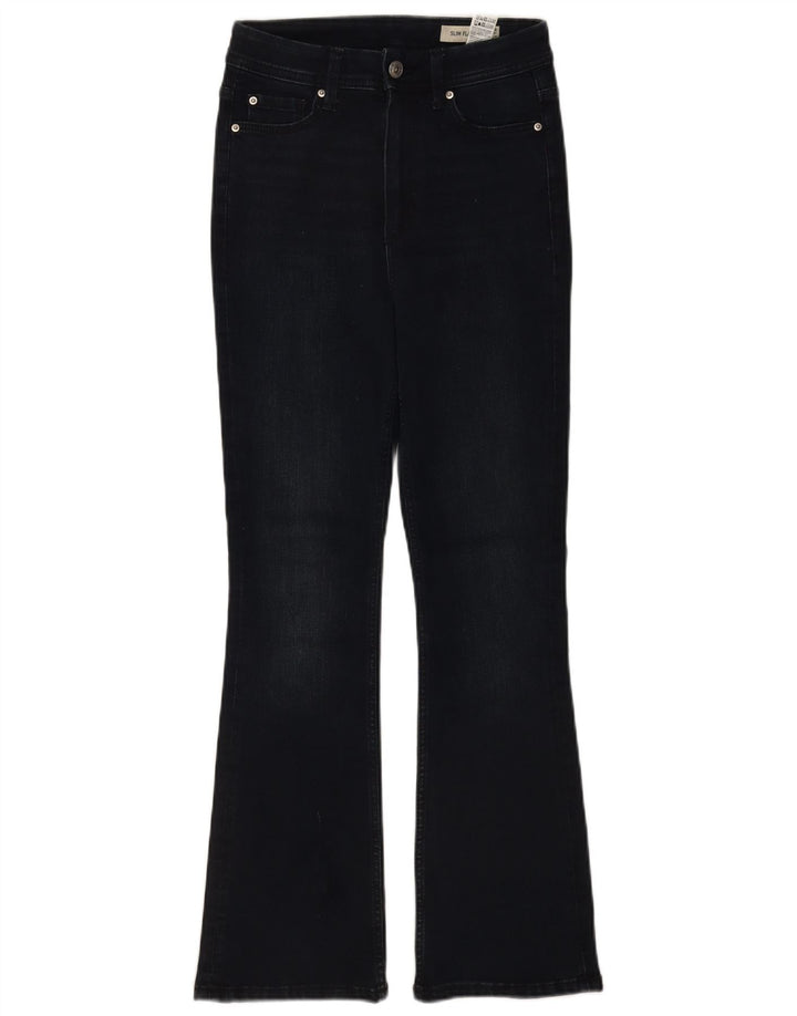 Marks & Spencer Womens Slim Flared Jeans UK 8 Small W26 L28 Navy Blue