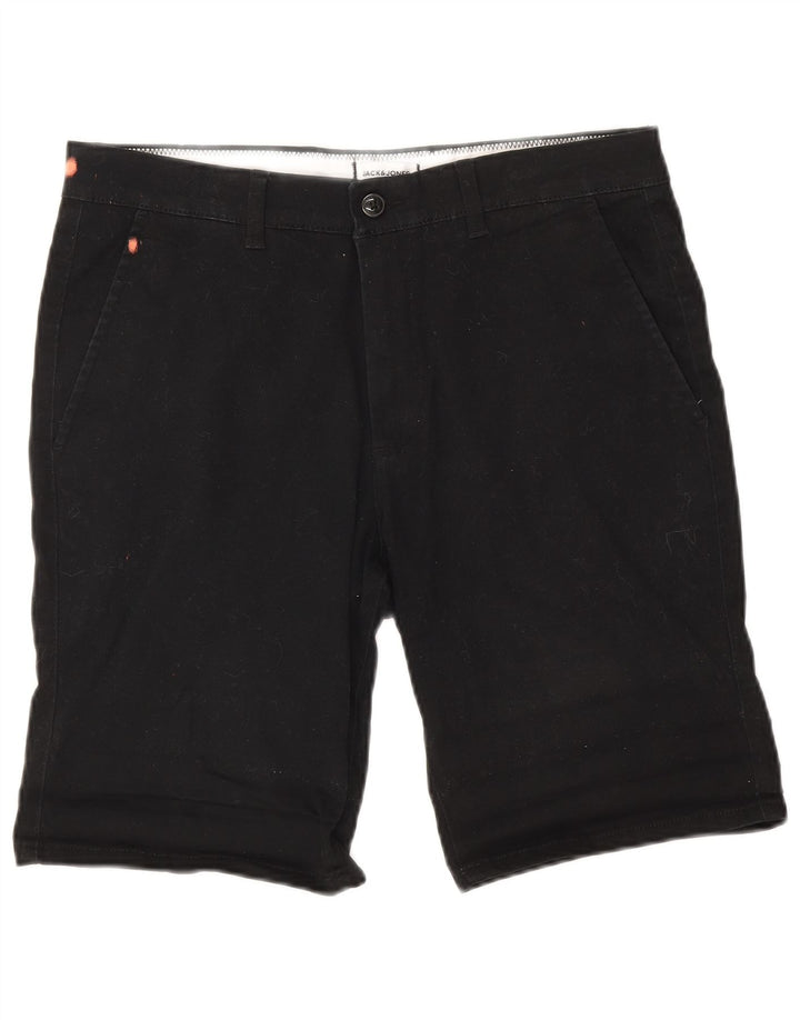 Jack & Jones Mens Chino Shorts Medium W34 Black Cotton