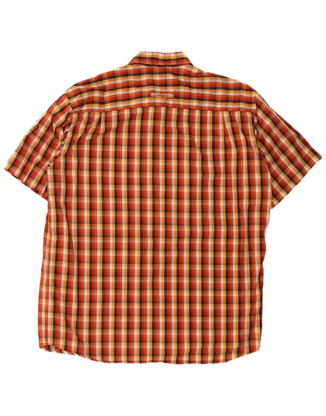 Camisa de manga corta para hombre Camel Active Cuadros naranja grande