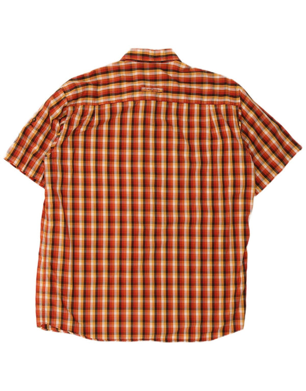 Camel Active Chemise à manches courtes pour homme à carreaux orange