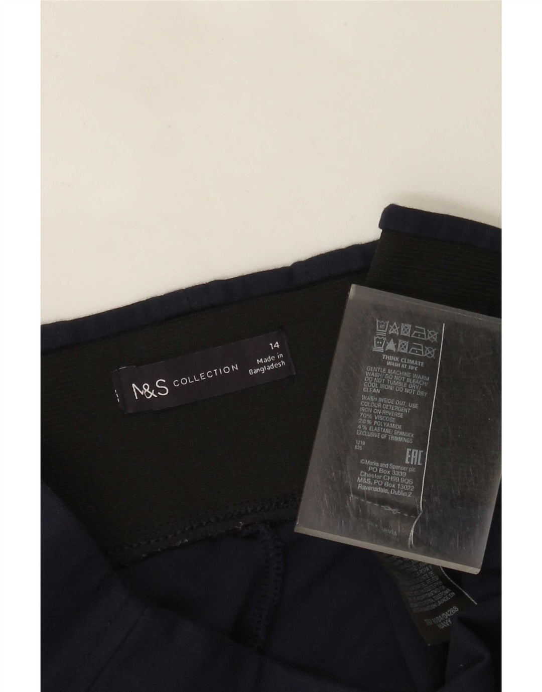 Marks & Spencer Leggings Femme UK 14 Large Bleu Marine Viscose