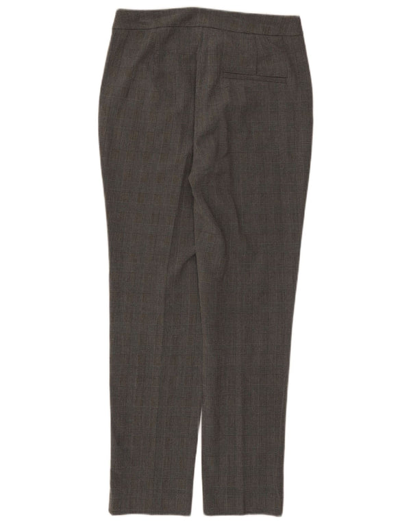 Zara Womens Slim Suit Trousers Small W26 L27 Grey Check Polyester