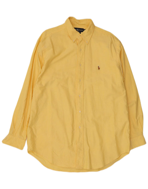 Ralph Lauren Mens Yarmouth Relaxed Fit Chemise Taille 16 Grand Coton Jaune