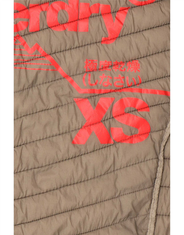 Superdry Womens Padded Jacket UK 6 XS Khaki Nylon