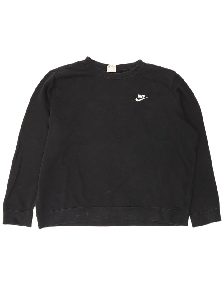 Nike Womens Oversized Sweatshirt Jumper UK 18 XL Black Cotton