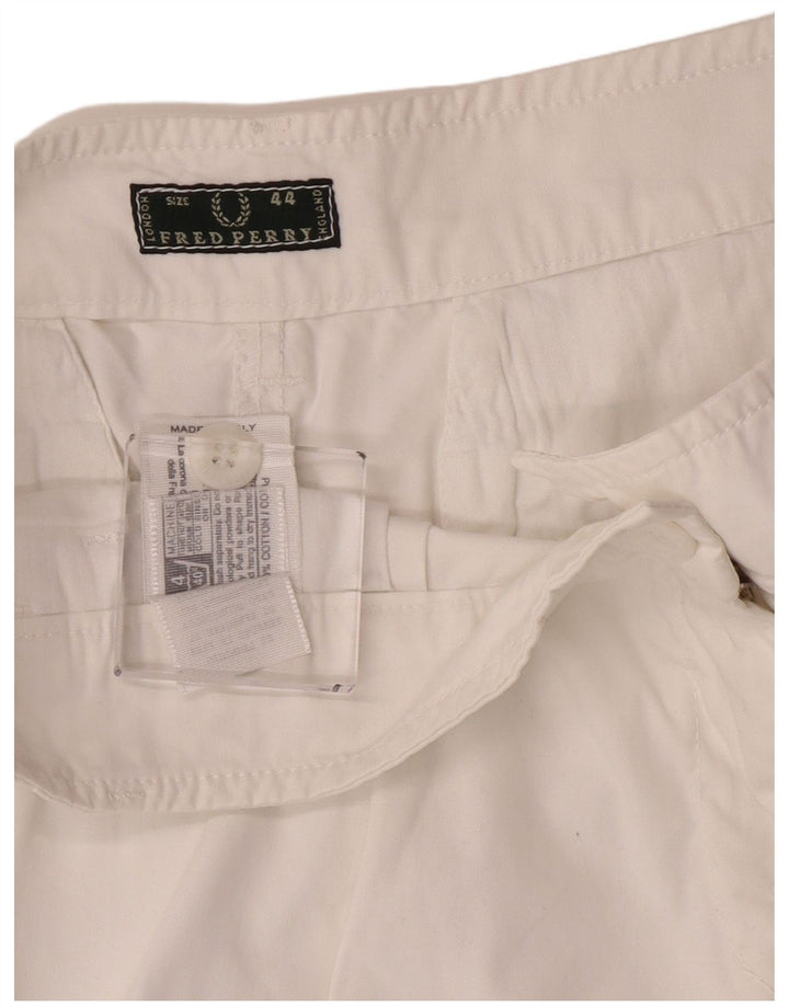 Fred Perry Chino Shorts til kvinder IT 44 Medium W30 Hvid Bomuld