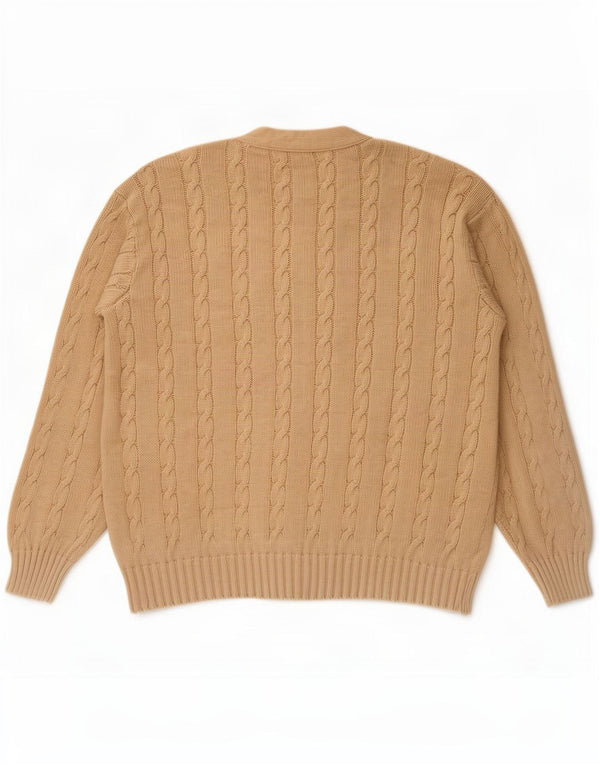 Suéter cardigã masculino Benetton IT 48 algodão bege médio