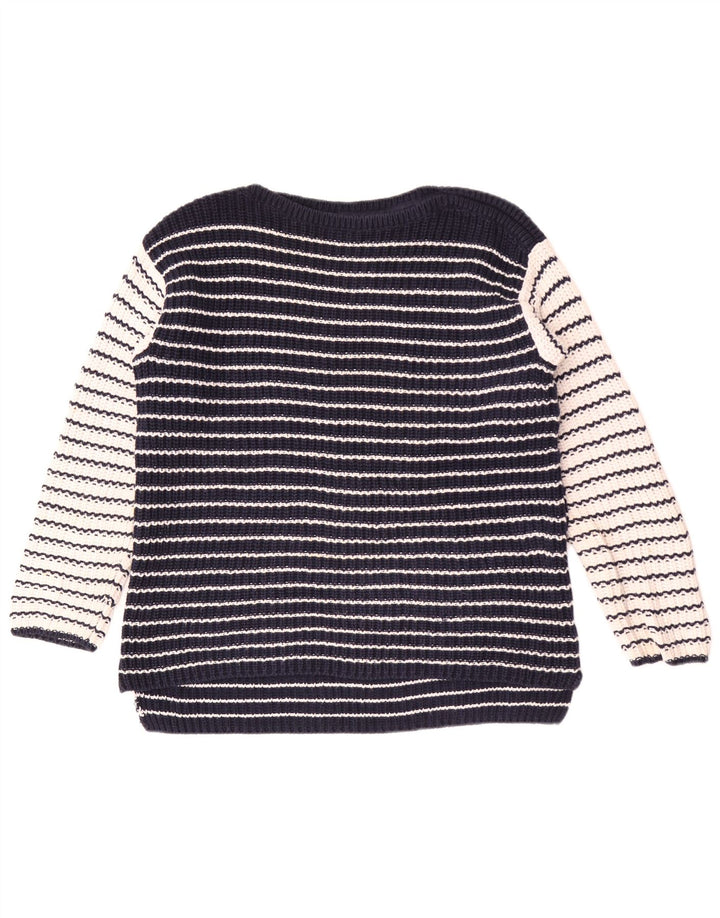 Marks & Spencer Dame Boat Neck Jumper Sweater UK 14 Medium Navy Blue