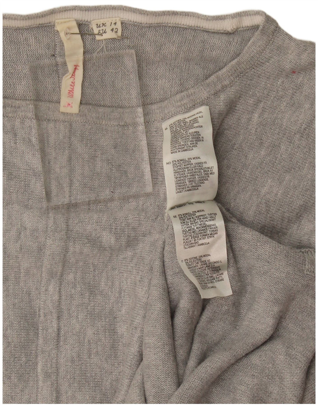 White Stuff Womens Boat Neck Jumper Sweater UK 14 Large Grey Flecked