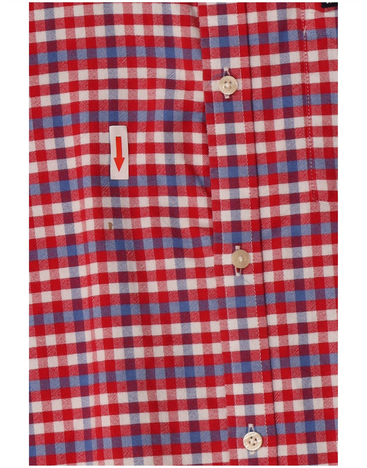 Superdry Mens Short Sleeve Shirt 2XL Red Gingham Cotton