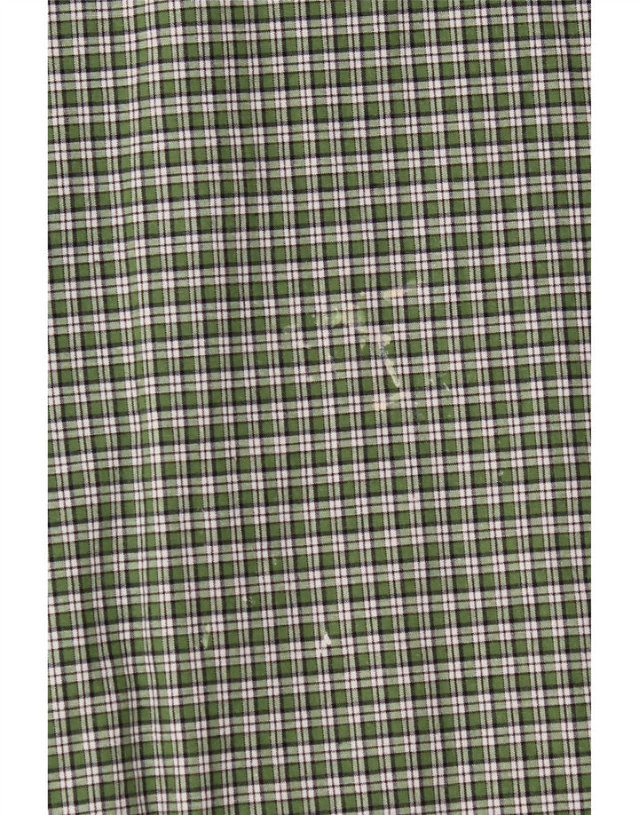 Wrangler Mens Short Sleeve Shirt XL Green Check Cotton