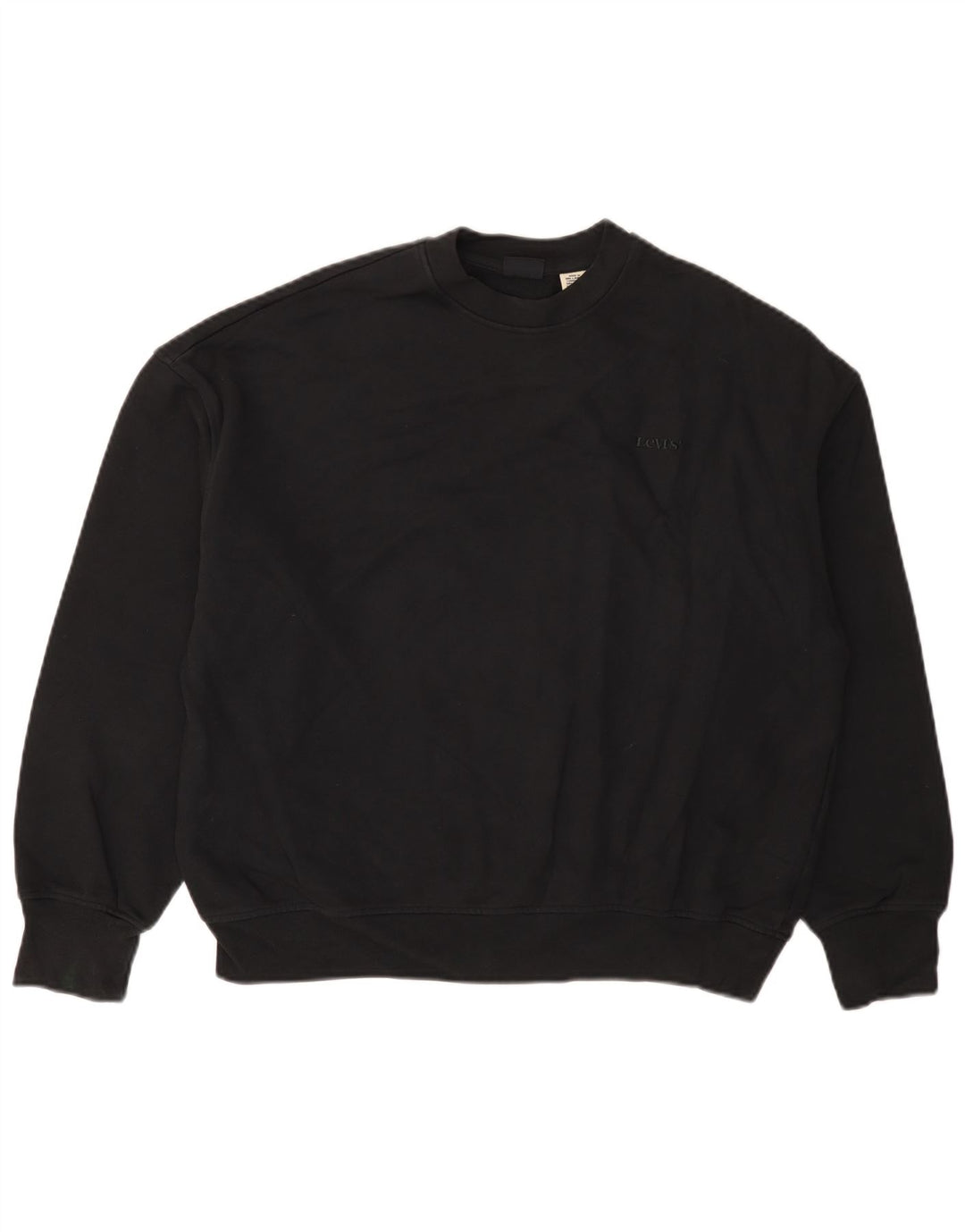 Levi's Womens Oversized Sweatshirt Jumper UK 6 XS Black Cotton