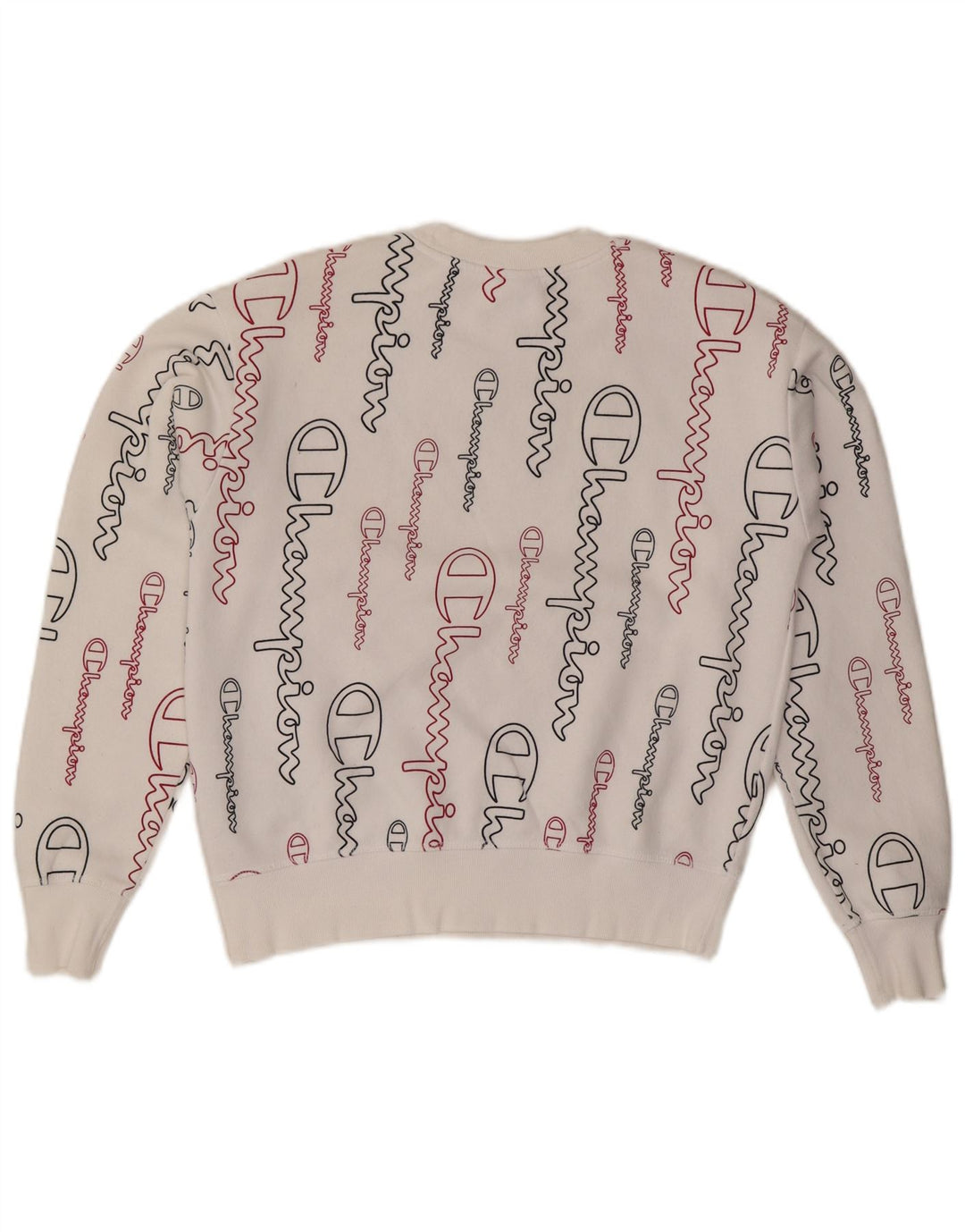 CHAMPION Womens Graphic Oversized Sweatshirt Jumper UK 10 Small White