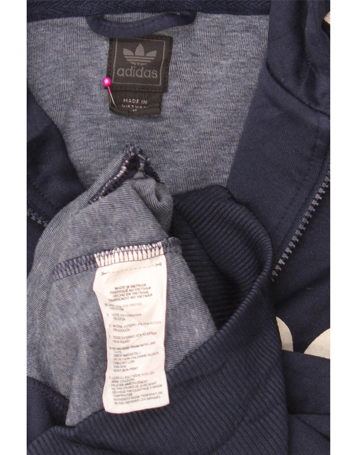 ADIDAS Mens Tracksuit Top Jacket Medium Navy Blue Polyester