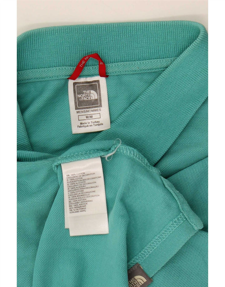 The North Face Mens Polo Shirt Medium Turquoise Cotton