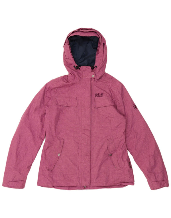 Jack Wolfskin Dame Hooded Windbreaker Jacket UK 12/14 Medium Pink