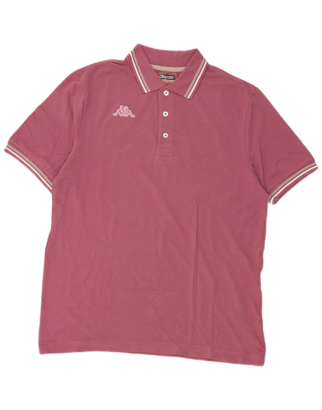 Kappa Herren-Poloshirt, groß, rosa Baumwolle