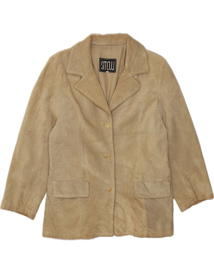SITELLI Womens Suede Jacket IT 44 Medium Beige Leather Vintage Sitelli and Second-Hand Sitelli from Messina Hembry 