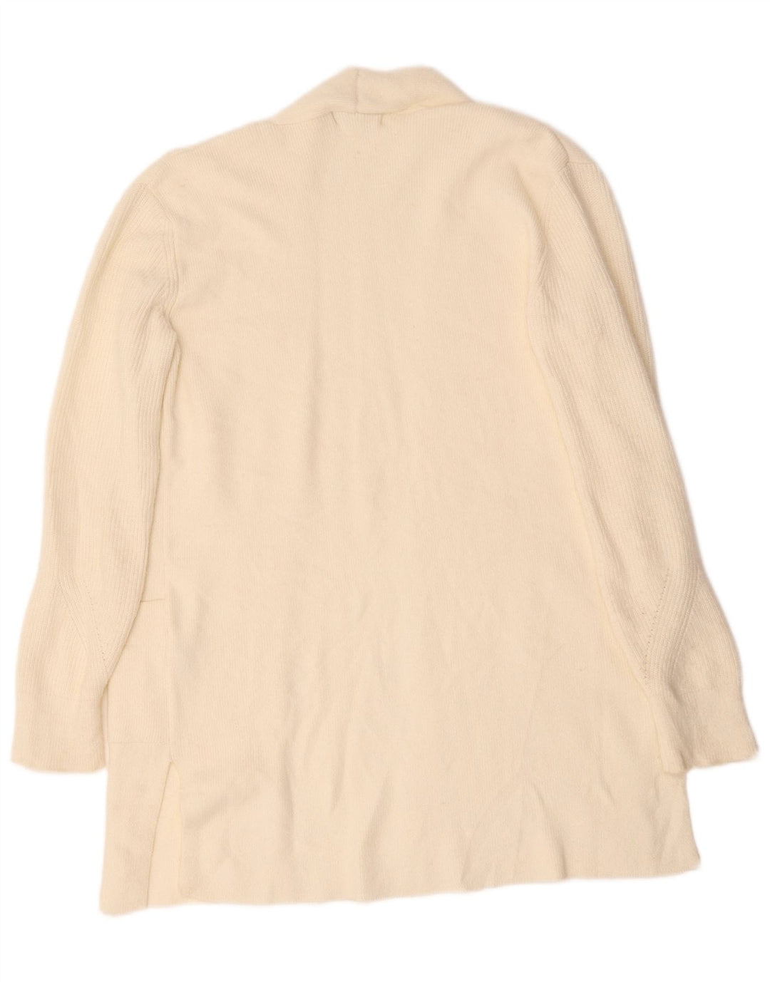 Maglione cardigan lungo da donna Marks & Spencer UK 12 medio bianco sporco
