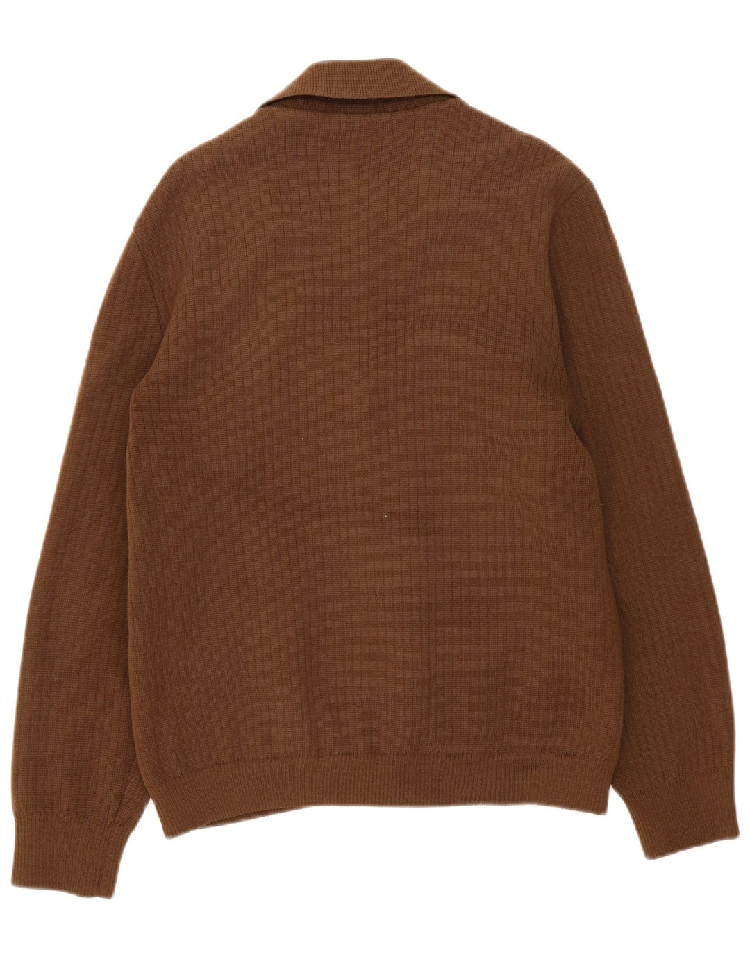 Vintage Mens Cardigan Sweater Medium Brown Colourblock