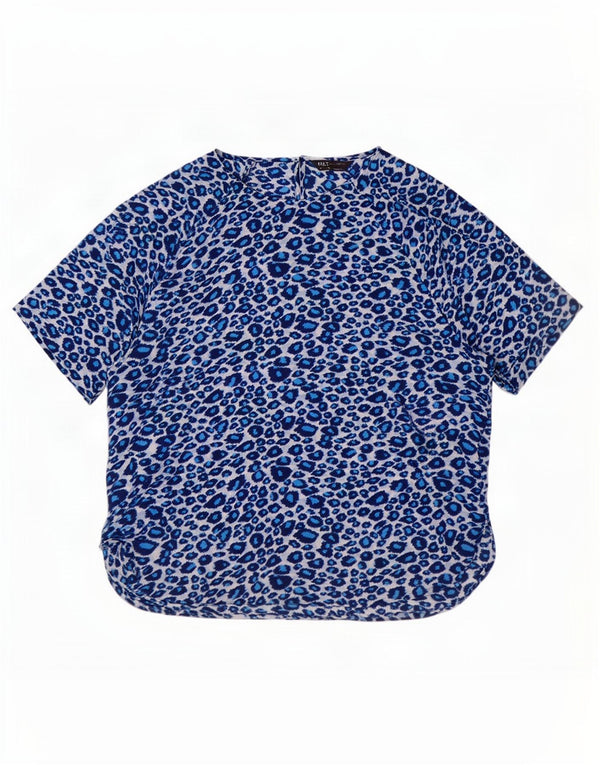 Marks & Spencer Blusa para Mujer Top UK 46 Grande Azul Estampado Animal Poliéster