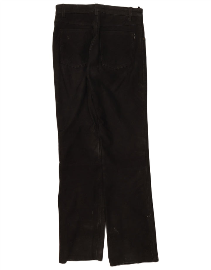 Ricano Mens Leather Trousers W30 L32 Black