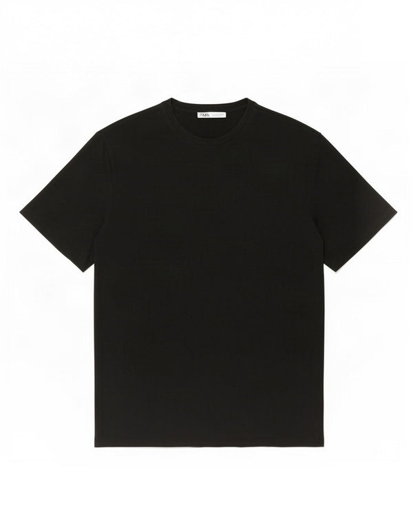Zara T-Shirt Homme Haut Large Coton Noir