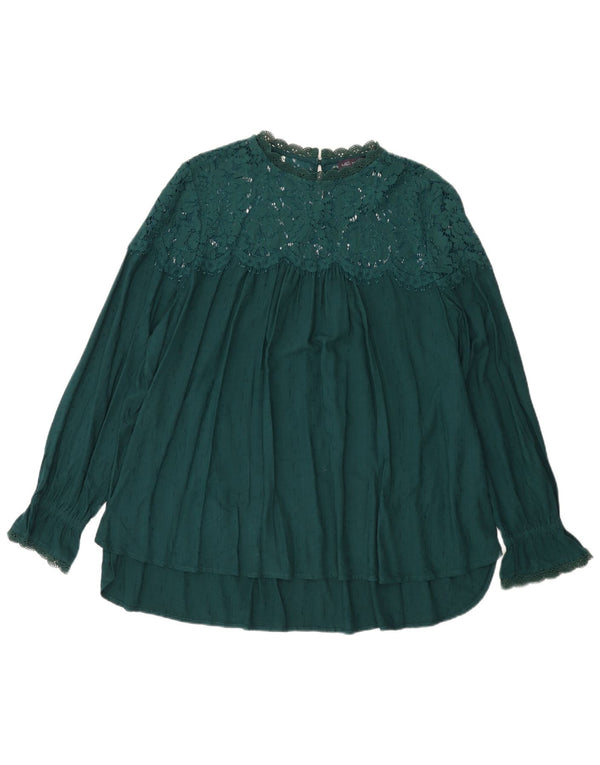 Marks & Spencer Blusa para Mujer Top UK 22 3XL Viscosa Verde