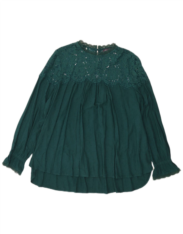 Marks & Spencer Womens Blouse Top UK 22 3XL Green Viscose
