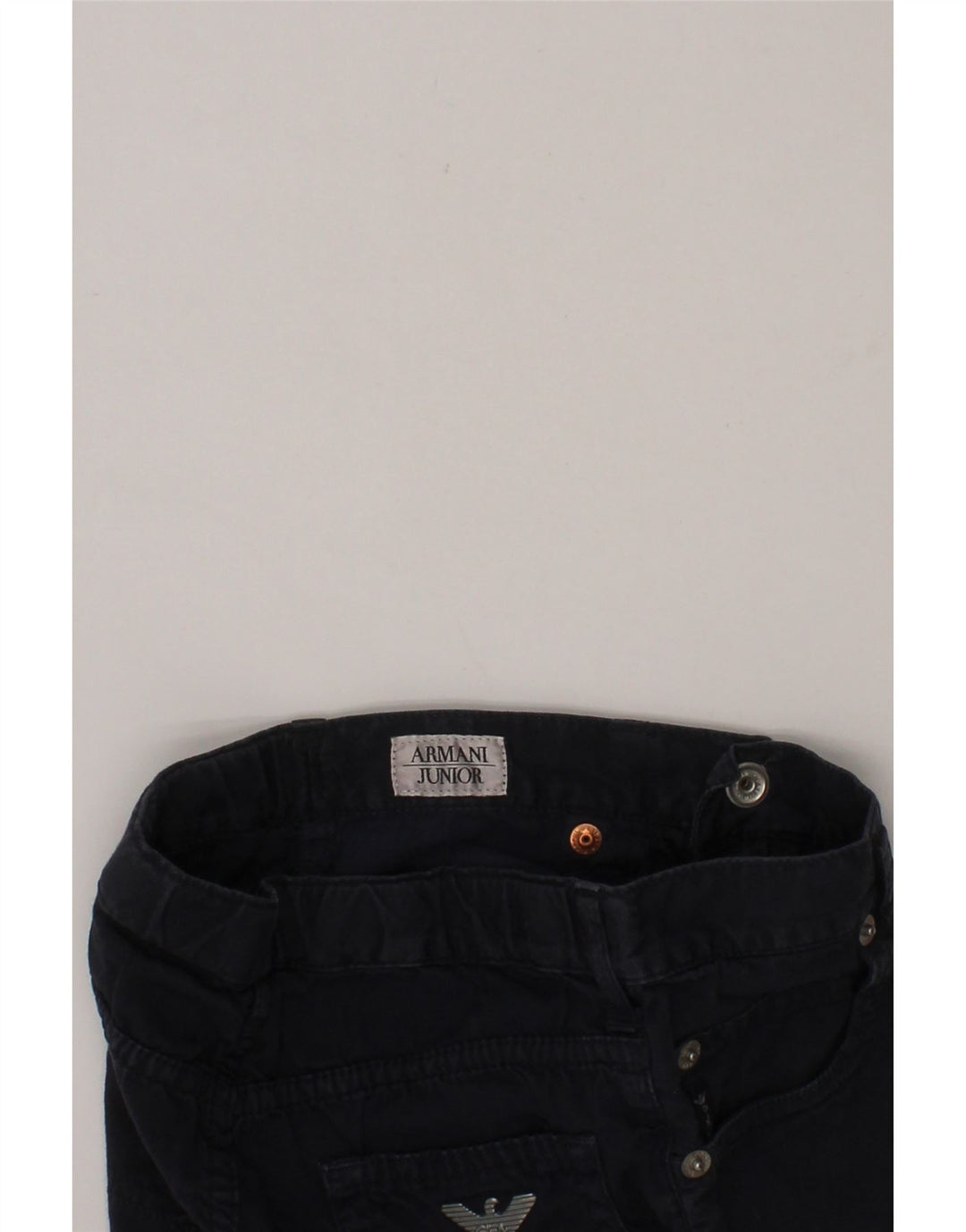 ARMANI JUNIOR Boys Denim Shorts 2-3 Years W20 Navy Blue Cotton Vintage Armani Junior and Second-Hand Armani Junior from Messina Hembry 