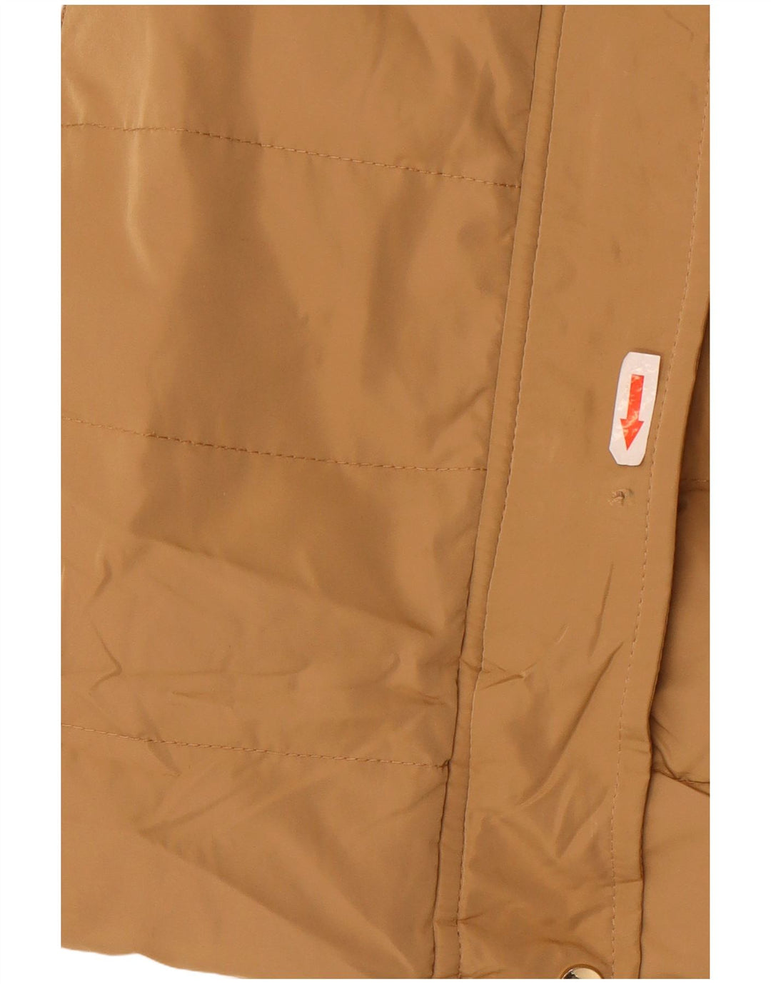 Zara Mujer Abrigo Acolchado Con Capucha UK 44 Poliéster Beige Medio