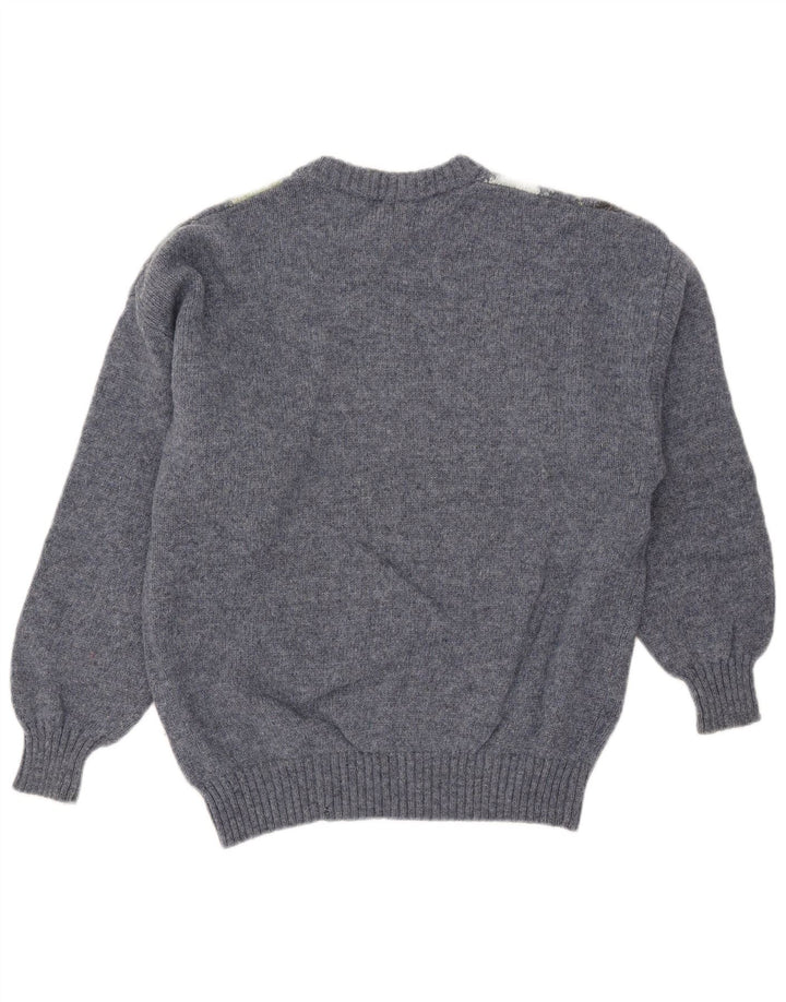 Maglione Trussardi Uomo Girocollo Maglione Blu Medio Argyle/Diamante Lana